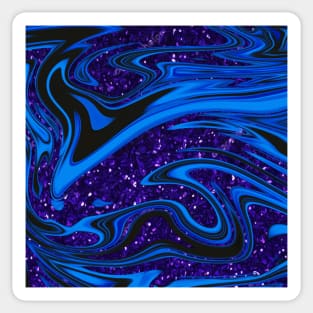 Swirls- Blue and Purple Glitter Sticker